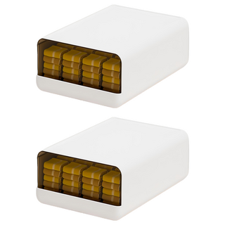 可疊加 衣物分格收納盒 15格, 白色, 2個