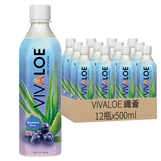 VIVALOE 纖薈 藍莓蘆薈果汁飲料, 500ml, 12瓶