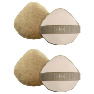 Solone 台灣公司貨 訂製雙面兩用粉撲, 2個, 舒芙蕾/泰迪植絨