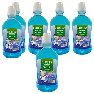 YADRAN 牙得安薄荷殺菌漱口水 清新口氣、無酒精配方、全家適用 有效去除牙菌斑 保持口腔健康, 680ml, 6瓶