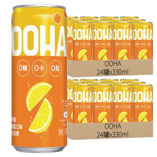 OOHA 氣泡飲 檸檬蜂蜜, 330ml, 48罐