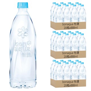 bonaqua 怡漾 鹼性離子水, 888ml, 60瓶