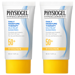 PHYSIOGEL 潔美淨 低敏全物理保濕防曬霜SPF50+ PA++++ 40ml 溫和低敏 全家適用, 2條