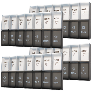 AHOYE 藥品收納盒 七日早晚款, 4個