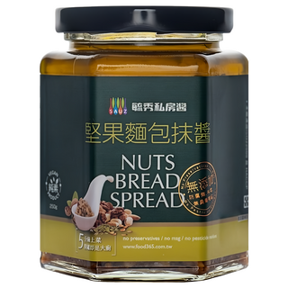 毓秀私房醬 堅果麵包醬, 含松子核桃杏仁腰果南瓜子, 香醇濃郁甜中帶鹹, 土司與法國麵包絕佳拍檔, 250g, 1罐