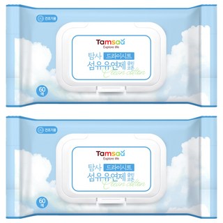 Tamsaa 衣物柔軟香氛烘衣片 棉花香 減少靜電 防皺抗皺, 60張, 2包