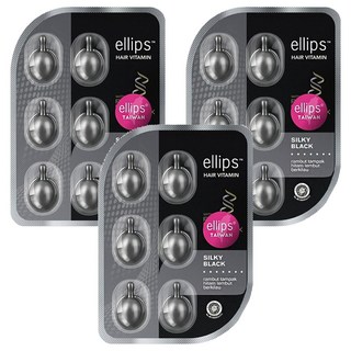 ellips 意立詩 沙龍級角蛋白膠囊護髮油 升級添加 改善枯燥乾髮 閃耀光澤 膠囊設計 攜帶方便, 6ml, 3組