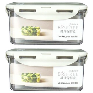LocknLock 樂扣樂扣 BISfree 純淨保鮮盒, 不含雙酚, 輕巧耐摔, 淺灰色 1.1L, 2個