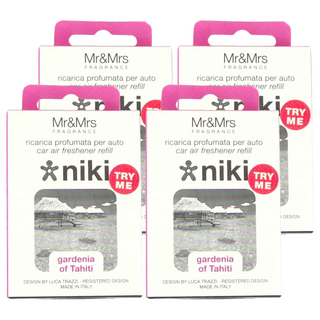 Mr&Mrs FRAGRANCE NIKI GARDENIA OF TAHITI 車用香氛補充片, 4個, 大溪地梔子花