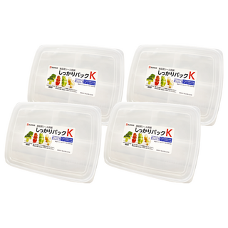 NAKAYA 透明四分格保鮮盒710ml 冰箱收納 4組 1 container 1 lid, 4個, 容器 + 蓋子