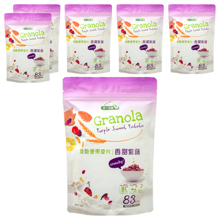 統一生機 脆穀優果麥片 香甜紫藷, 240g, 6包