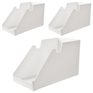 Craftsman In Storage 收納職人 日式簡約多功能包包收納盒/收納架/整理置物架 大斜口款 L, 3個, 白色