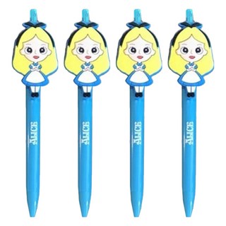 德德小品集 DISNEY造型自動原子筆 - 0.38mm黑色筆芯 韓國製, 艾莉絲 藍色, 4支
