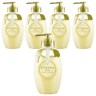 &honey pixie 蜂蜜飄逸柔潤潤髮乳2.0, 5瓶, 440ml - 蜂蜜精華，柔順秀髮，改善毛躁