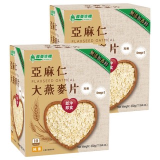 義美生機 亞麻仁大燕麥片 10包,330g,2盒