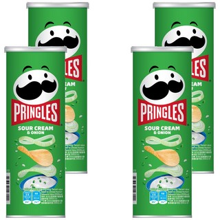 PRINGLES 品客 洋芋片，香濃洋蔥口味，酥脆口感, 102g, 4罐