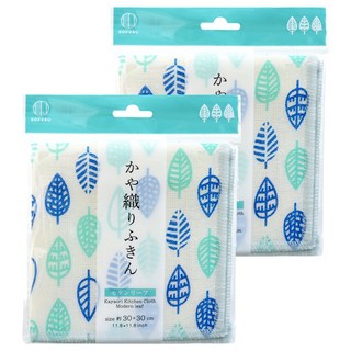 KOKUBO 小久保 四季物語清潔抹布 摩登葉片, 2條