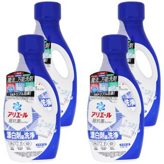 ARIEL 日本原裝進口 柔軟香氛抗菌洗衣精/超濃縮抗菌 深藍淨白, 700g, 4個
