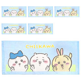 Chiikawa 吉伊卡哇 卡哇毛巾 34x76cm 台灣製 100%棉, 混合顏色, 6條, 1入