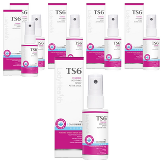 TS6 護一生 沁涼舒緩噴霧 水感清涼 雙效薄荷涼感因子 清新木質香調 私密肌膚適用, 40g, 6瓶