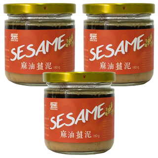 東和製油 麻油薑泥 180g, 嚴選老薑 驅寒暖胃, 特選黑芝麻油 香醇濃郁, 素食者可食用, 3罐