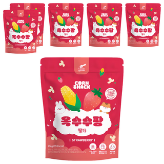 Little Spoon 益生菌爆米香 - 草莓玉米 無色素、無香料、無添加物 夾鏈袋包裝, 25g, 6包