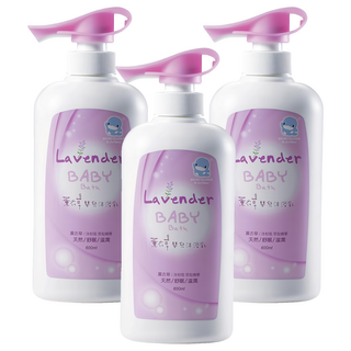 KU.KU Duckbill 酷咕鴨 薰衣草嬰兒沐浴乳，天然/舒眠/滋潤，600ml, 3瓶