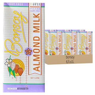 Bonsoy棒 杏仁奶, 6入, 無乳製品, 純素, 1L