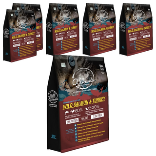 allando 奧藍多 全齡貓 天然無穀貓糧, 野生鮭魚 + 火雞肉, 400g, 6袋