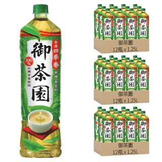 御茶園 台灣四季春 無糖, 1.25L, 36瓶