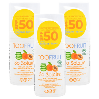 TOOFRUIT 果漾兒童物理性防曬乳液 SPF50 UVA/UVB 防水配方, 30ml, 3瓶