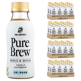 金車 MR.BROWN 伯朗咖啡 Pure Brew 醇香拿鐵, 96瓶, 350ml
