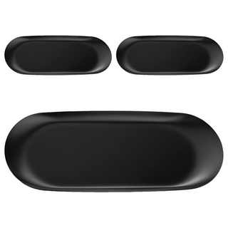 小麥購物 北歐金屬首飾橢圓盤 L2025, 3個, 霧面黑色