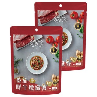 GOMO PET FOOD 鮮食餐包 貓犬專用 番茄鮮牛燉纖薯, 150g, 2包