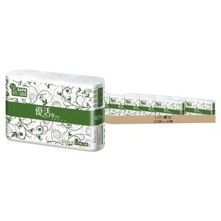 LIVI 優活 小捲筒衛生紙 270張 100%原生紙漿 可溶於水中 不阻塞馬桶, 110mm, 6捲, 10袋