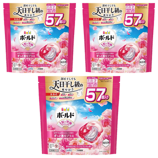 Bold 日本原裝進口 新4合1洗衣球 淡雅花香 粉紅色, 57顆, 3袋