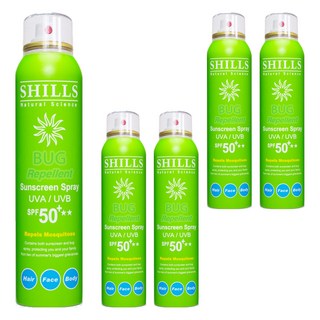 SHILLS 舒兒絲 很耐曬超清爽防副美白防曬冰鎮噴霧 天然植萃草本 SPF50+, 180ml, 5件