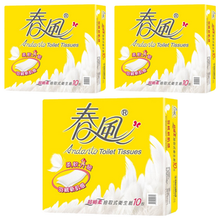 春風 超細柔抽取式衛生紙, 10包, 3袋