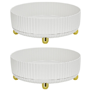 comet 簡約化妝品旋轉收納架, 2個, 白色