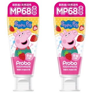 Probo 博寶兒 佩佩豬多益肽草莓口味牙膏, 80g, 2條