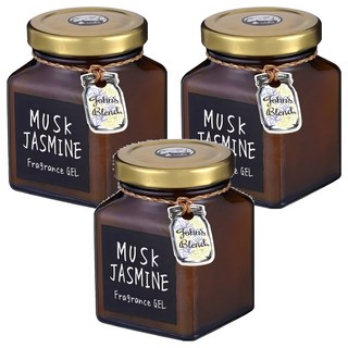 John's Blend 芳香膏 麝香茉莉花 適用於客廳/玄關/更衣間/廁所/辦公室 時尚簡約玻璃果醬瓶身設計, 135g, 3罐