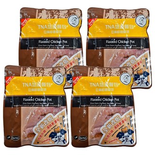T.N.A. 悠遊 餐包, 亞麻籽雞腿煲, 無添加防腐劑, 100%真食材, 狗狗貓咪適用, 150g, 4包