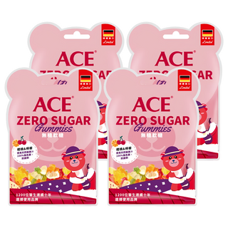 ACE ZERO SUGAR Q 軟糖 櫻桃 + 檸檬, 40g, 4袋