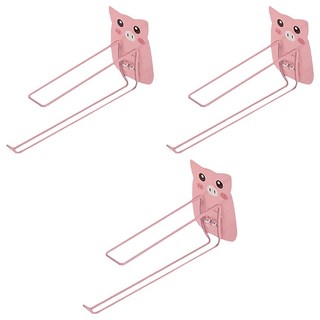 不鏽鋼衣架收納架 可愛造型 無痕黏貼 穩固不脫落, 顏色隨機, 3個
