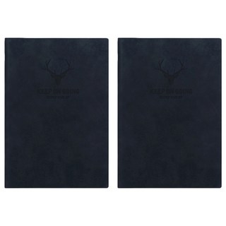 【德利生活】b5超厚皮革高質感筆記本 黑色, 2入