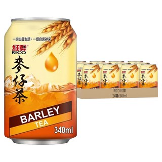 RICO 紅牌 麥仔茶, 340ml, 24罐