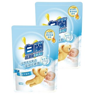 白蘭 含熊寶貝馨香精華 超濃縮洗衣精補充包 純淨溫和, 1.6kg, 2包