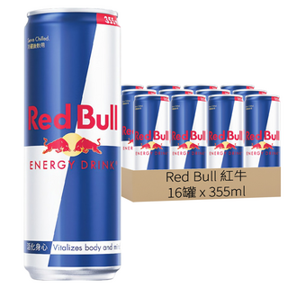 Red Bull 紅牛 能量飲料，含咖啡因，補充能量, 355ml, 16罐
