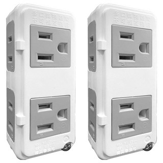 WeiTien 威電 分接式插座 4座/2孔+3孔 125VAC 15A MAX 1 650W, 93mm, CB-3041, 2個