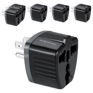 PowerSync 群加 萬國轉換台灣3P插頭 TYAD0, 4.3cm, 黑色, 6個